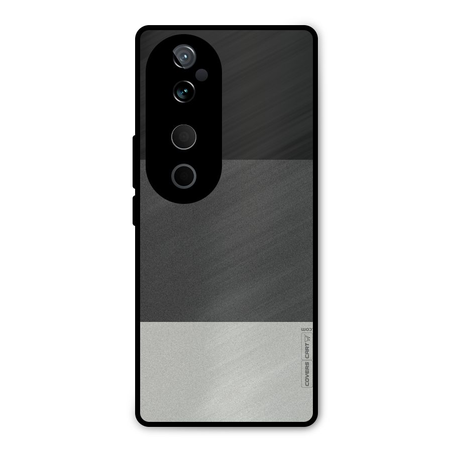 Pastel Black and Grey Metal Back Case for Vivo T3 Ultra