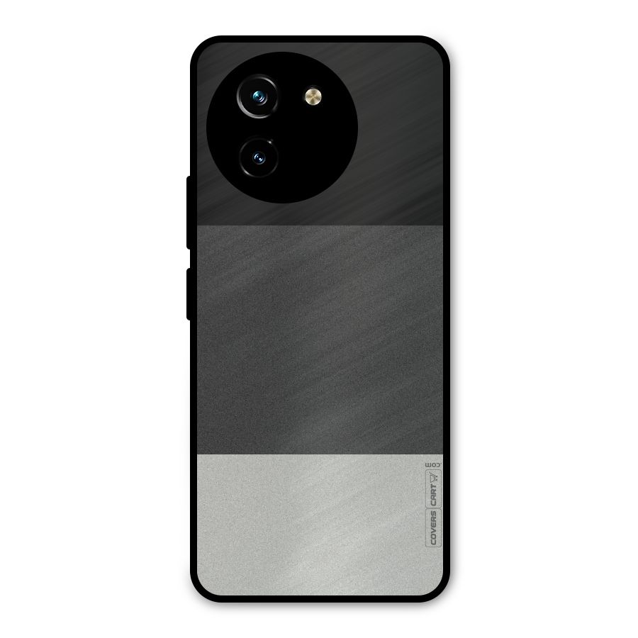 Pastel Black and Grey Metal Back Case for Vivo T3x