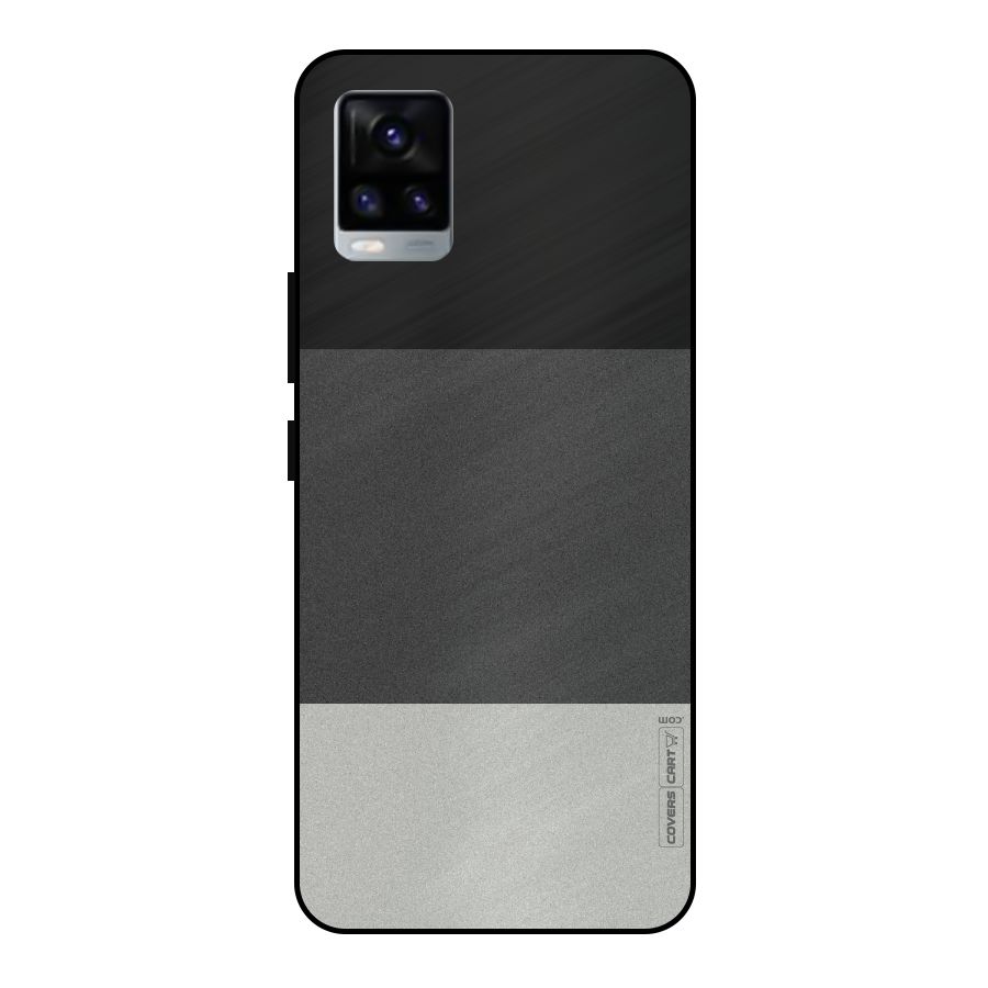 Pastel Black and Grey Metal Back Case for Vivo V20 2021