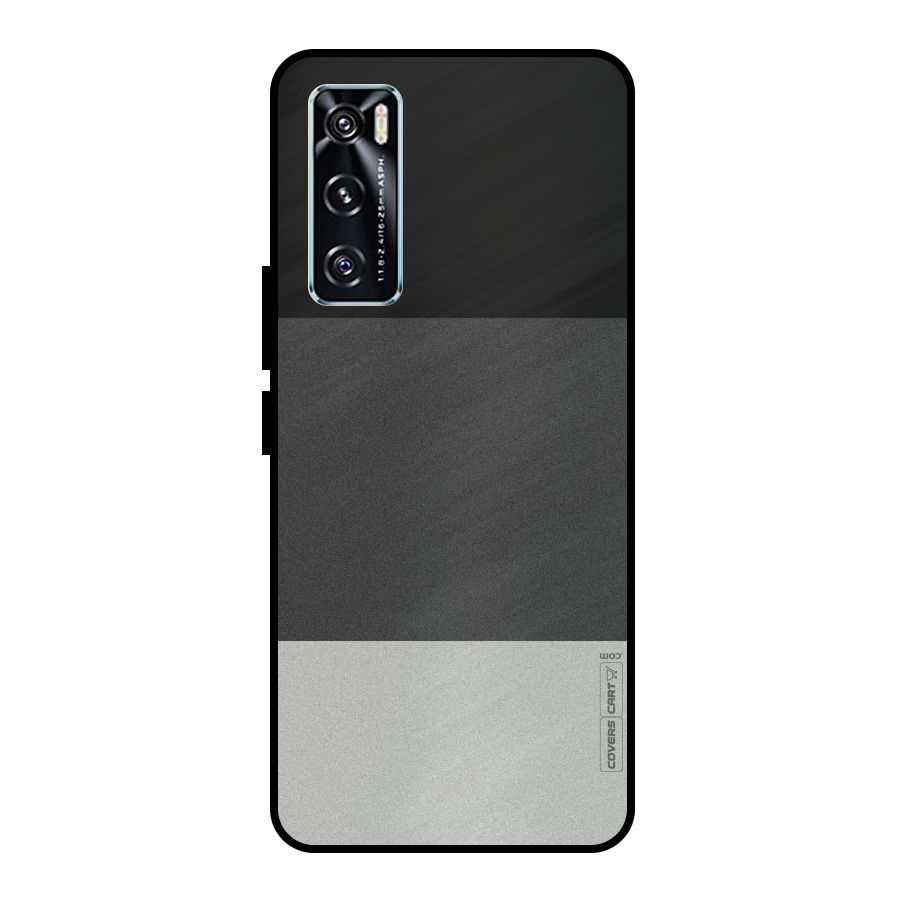 Pastel Black and Grey Metal Back Case for Vivo V20 SE