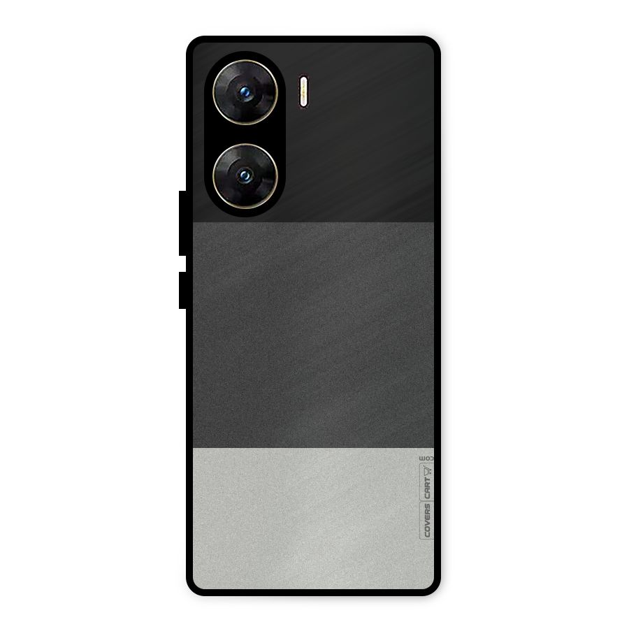 Pastel Black and Grey Metal Back Case for Vivo V29e