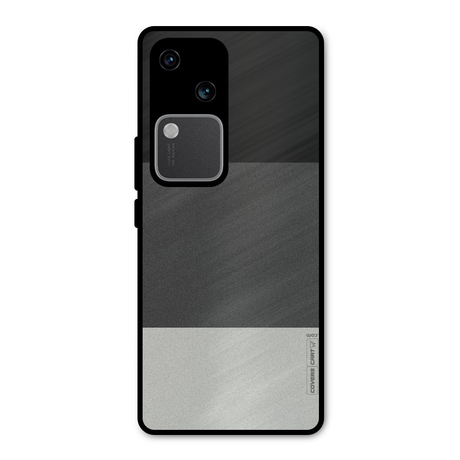 Pastel Black and Grey Metal Back Case for Vivo V30