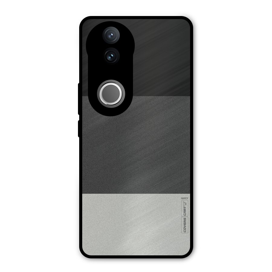Pastel Black and Grey Metal Back Case for Vivo V50e