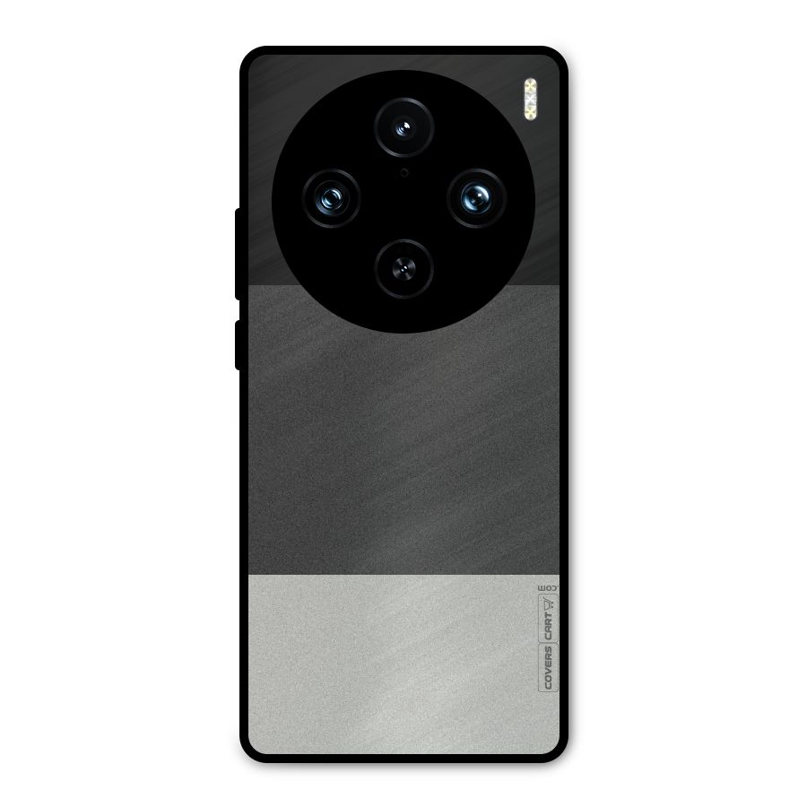 Pastel Black and Grey Metal Back Case for Vivo X100 Pro