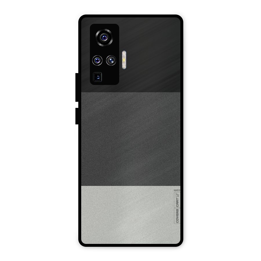 Pastel Black and Grey Metal Back Case for Vivo X50 Pro