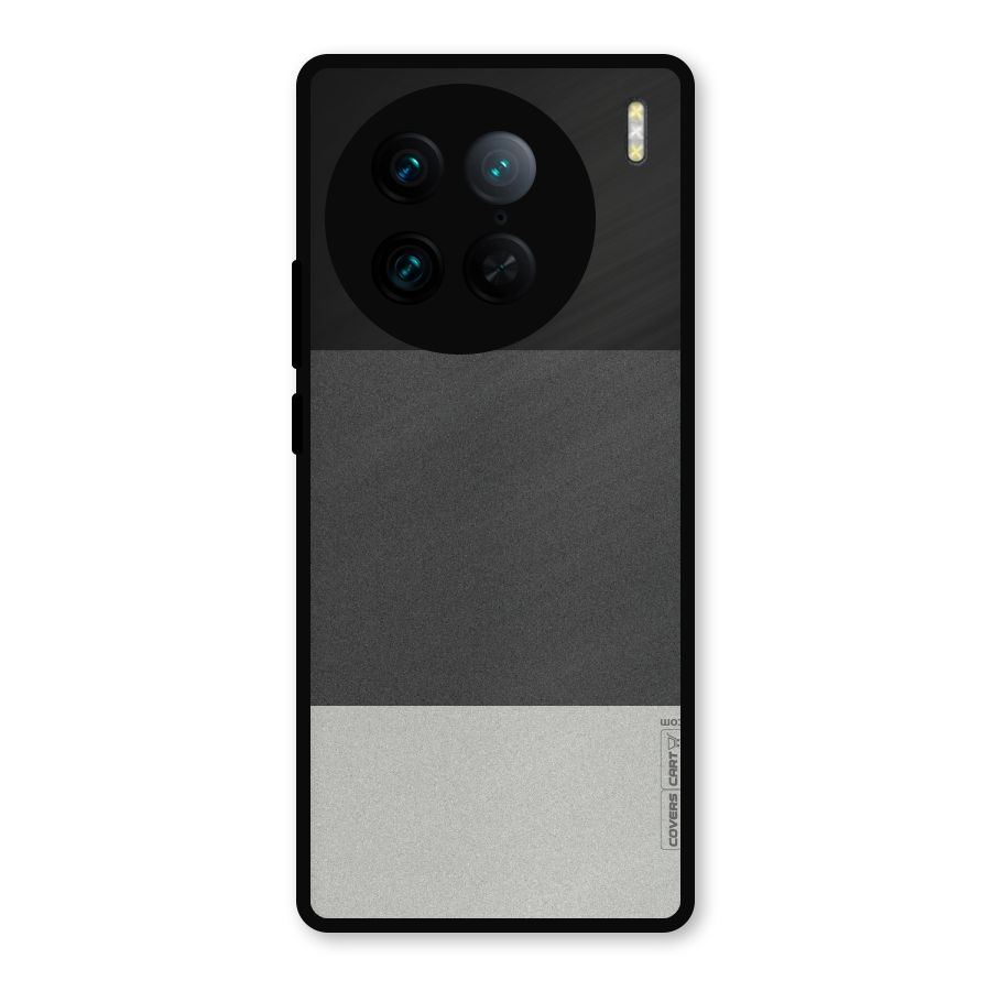 Pastel Black and Grey Metal Back Case for Vivo X90 Pro