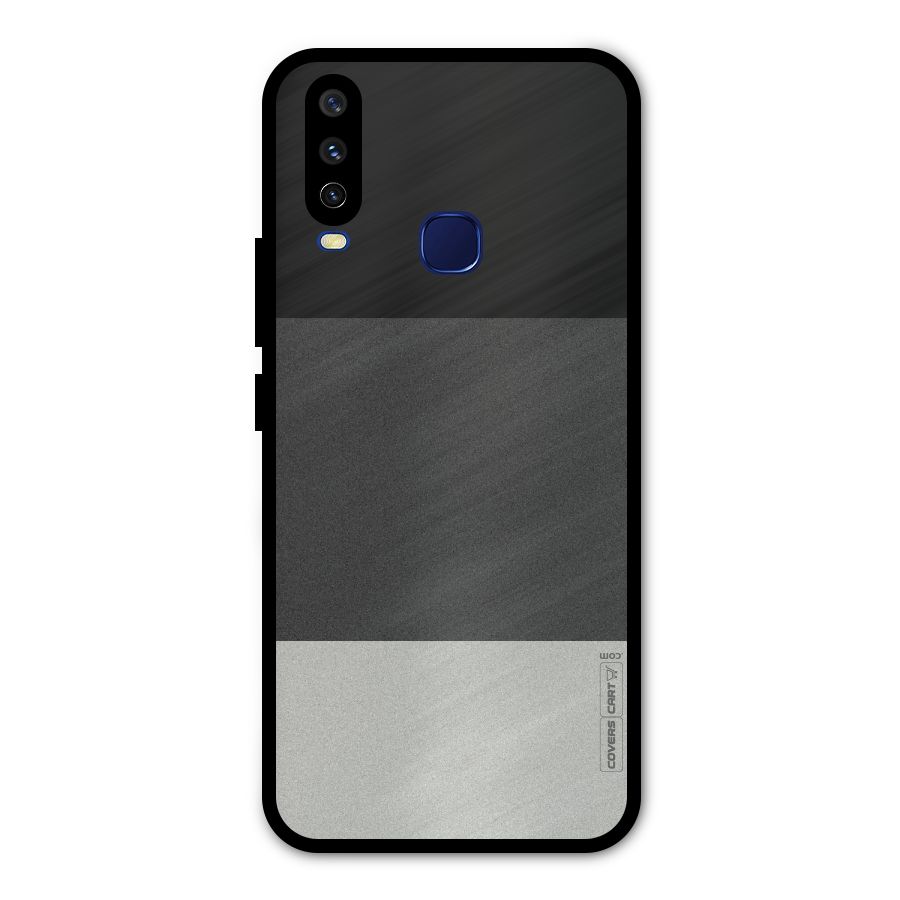 Pastel Black and Grey Metal Back Case for Vivo Y12