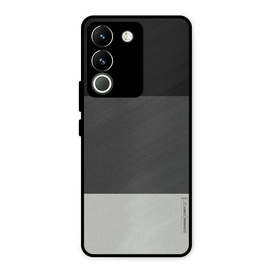 Pastel Black and Grey Metal Back Case for Vivo Y200