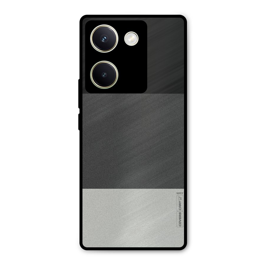 Pastel Black and Grey Metal Back Case for Vivo Y200 Pro