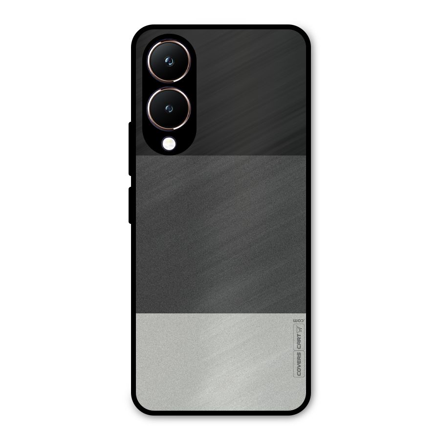 Pastel Black and Grey Metal Back Case for Vivo Y28