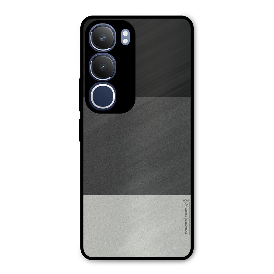 Pastel Black and Grey Metal Back Case for Vivo Y29