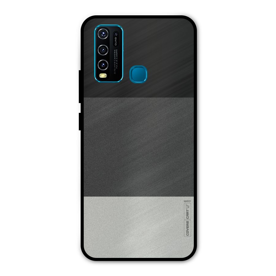 Pastel Black and Grey Metal Back Case for Vivo Y30