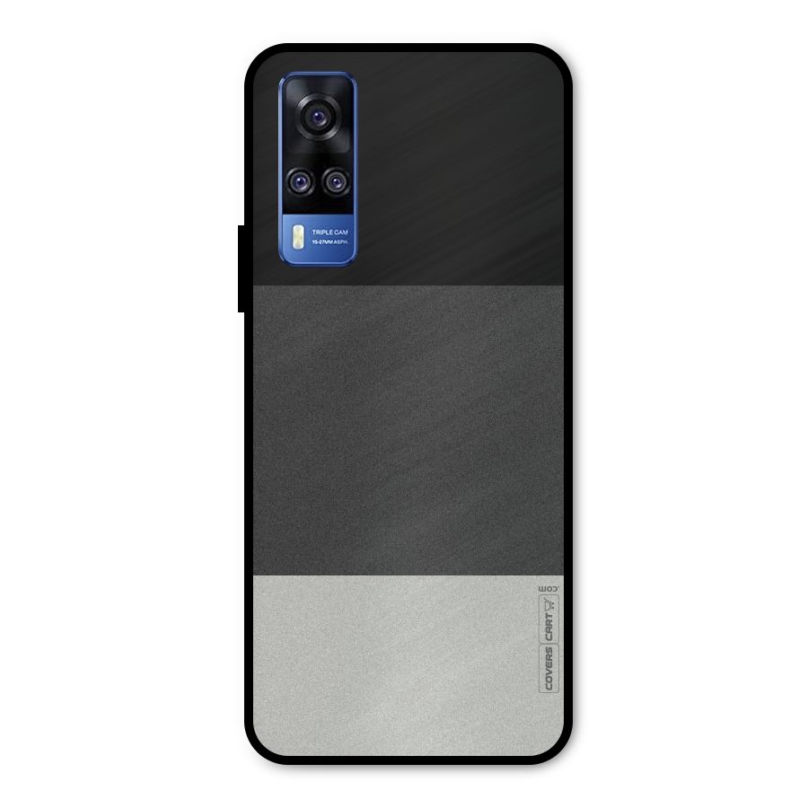 Pastel Black and Grey Metal Back Case for Vivo Y31