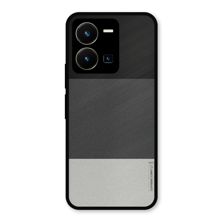 Pastel Black and Grey Metal Back Case for Vivo Y35