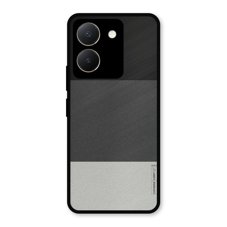 Pastel Black and Grey Metal Back Case for Vivo Y36