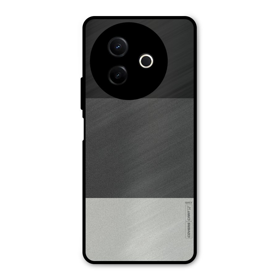 Pastel Black and Grey Metal Back Case for Vivo Y39