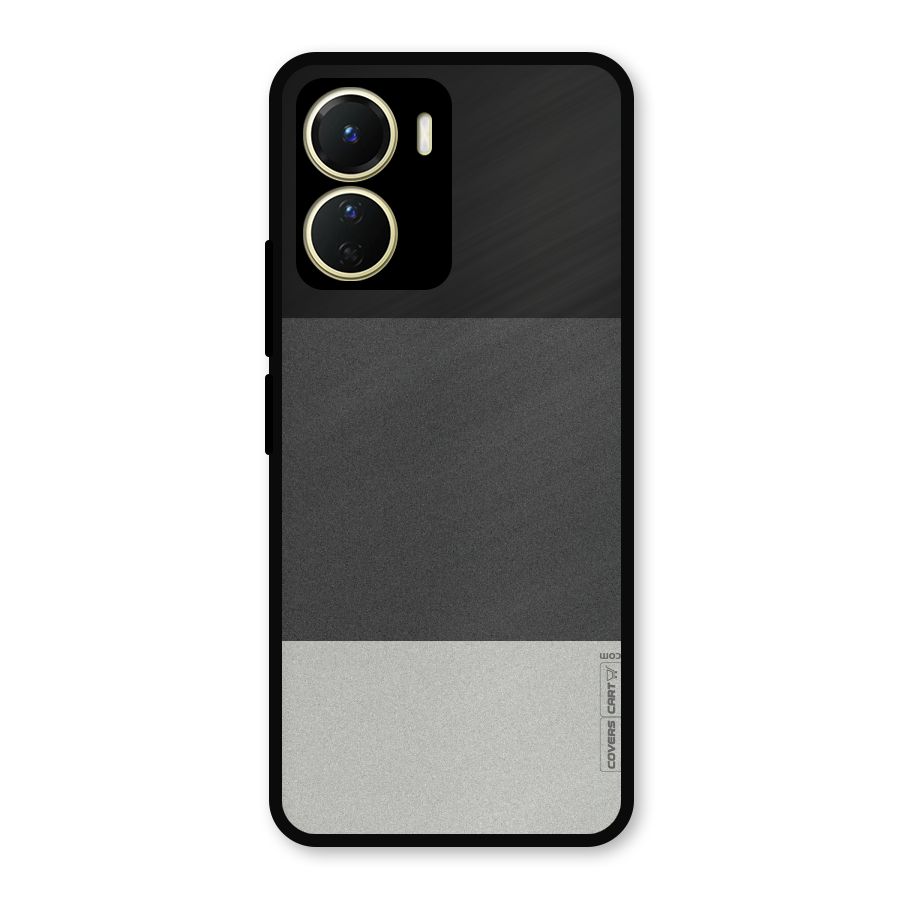 Pastel Black and Grey Metal Back Case for Vivo Y56