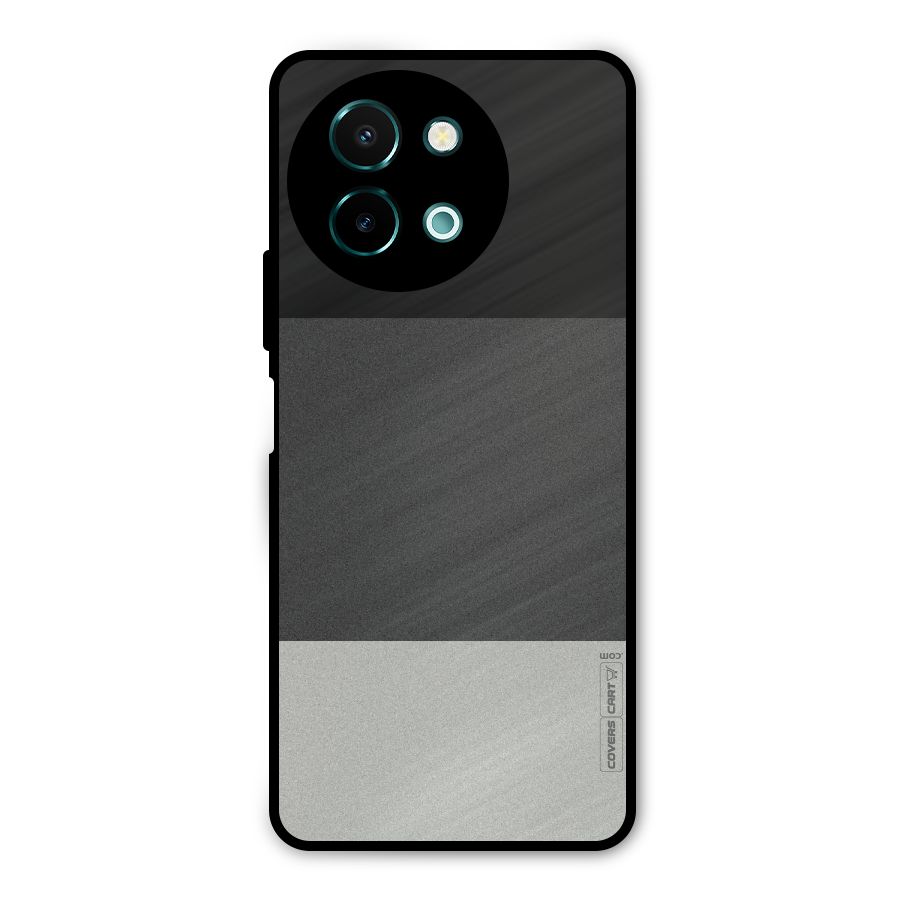 Pastel Black and Grey Metal Back Case for Vivo Y58