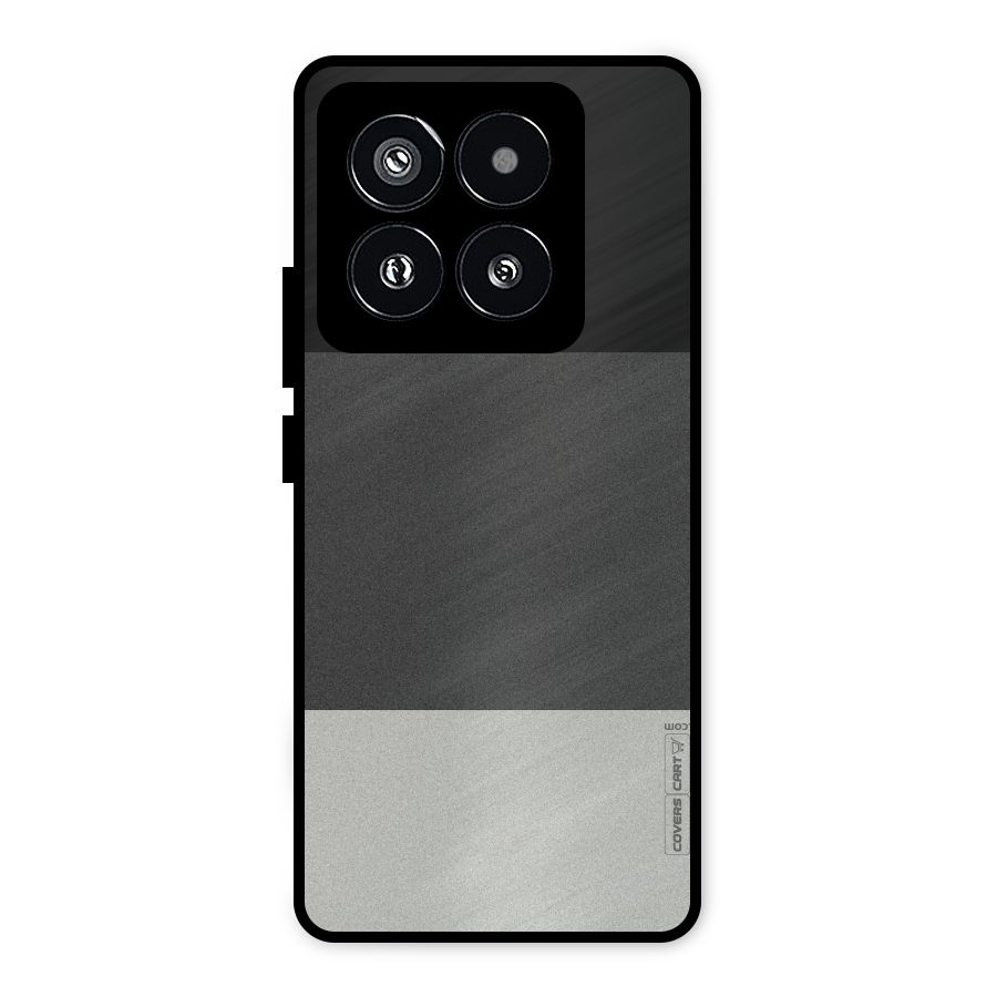 Pastel Black and Grey Metal Back Case for Xiaomi 14 Pro