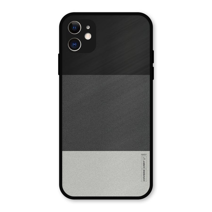 Pastel Black and Grey Metal Back Case for iPhone 11