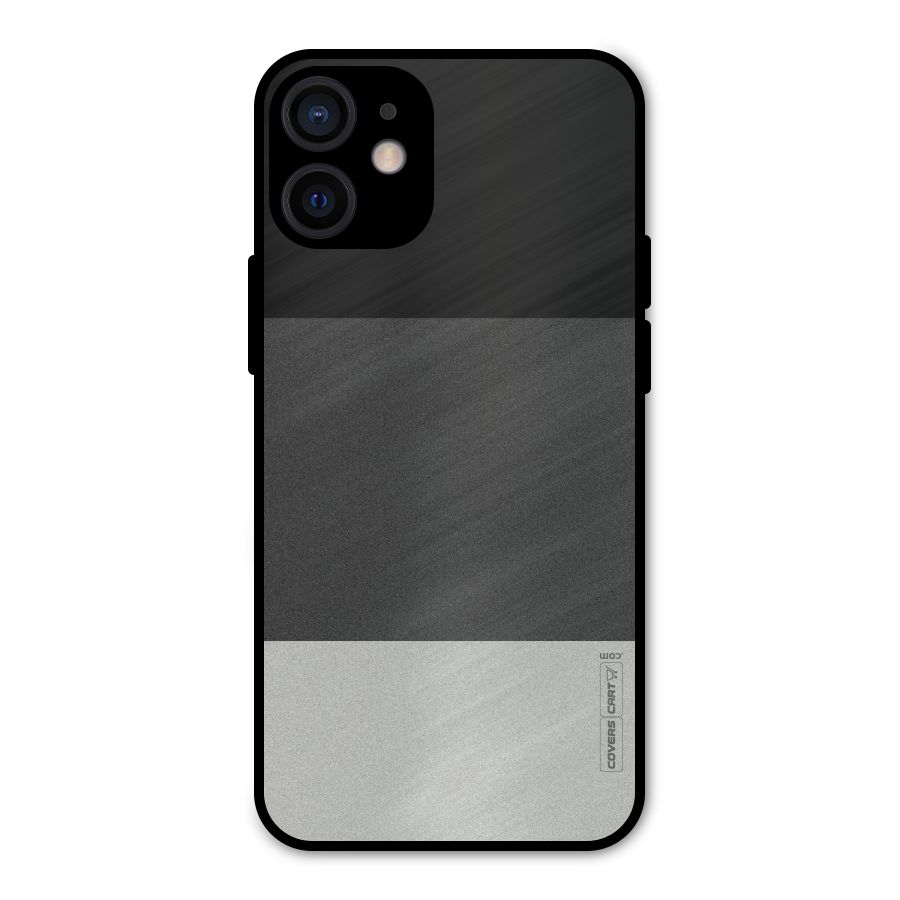 Pastel Black and Grey Metal Back Case for iPhone 12 Mini