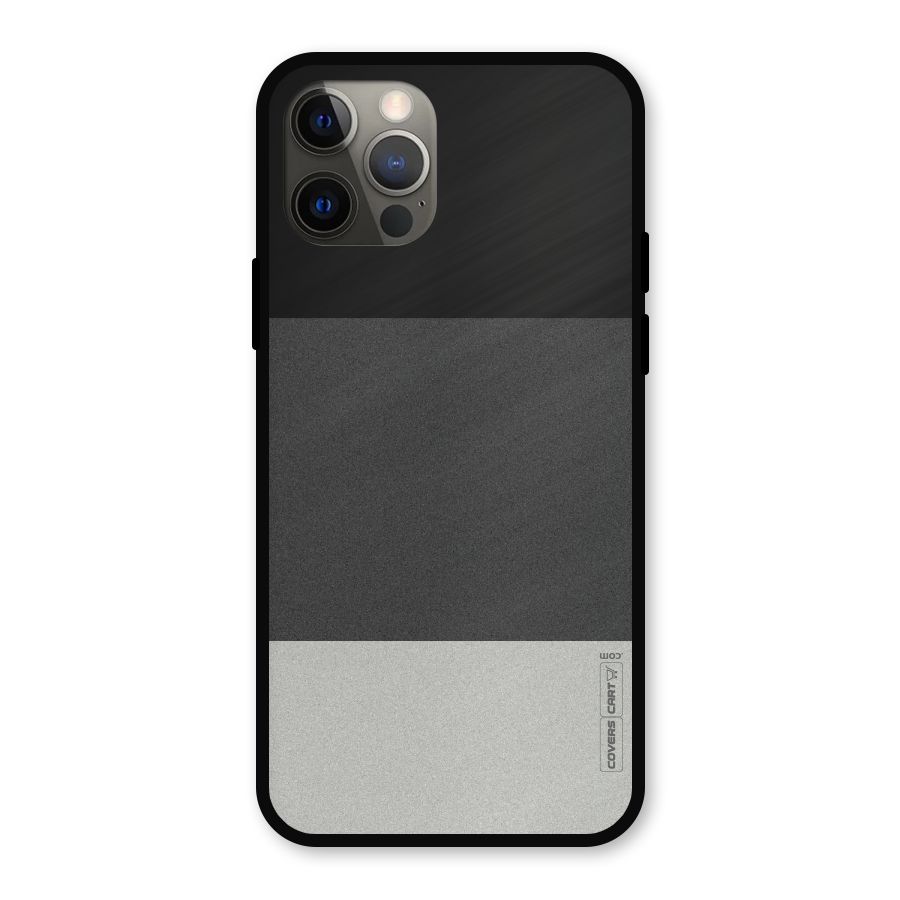 Pastel Black and Grey Metal Back Case for iPhone 12 Pro