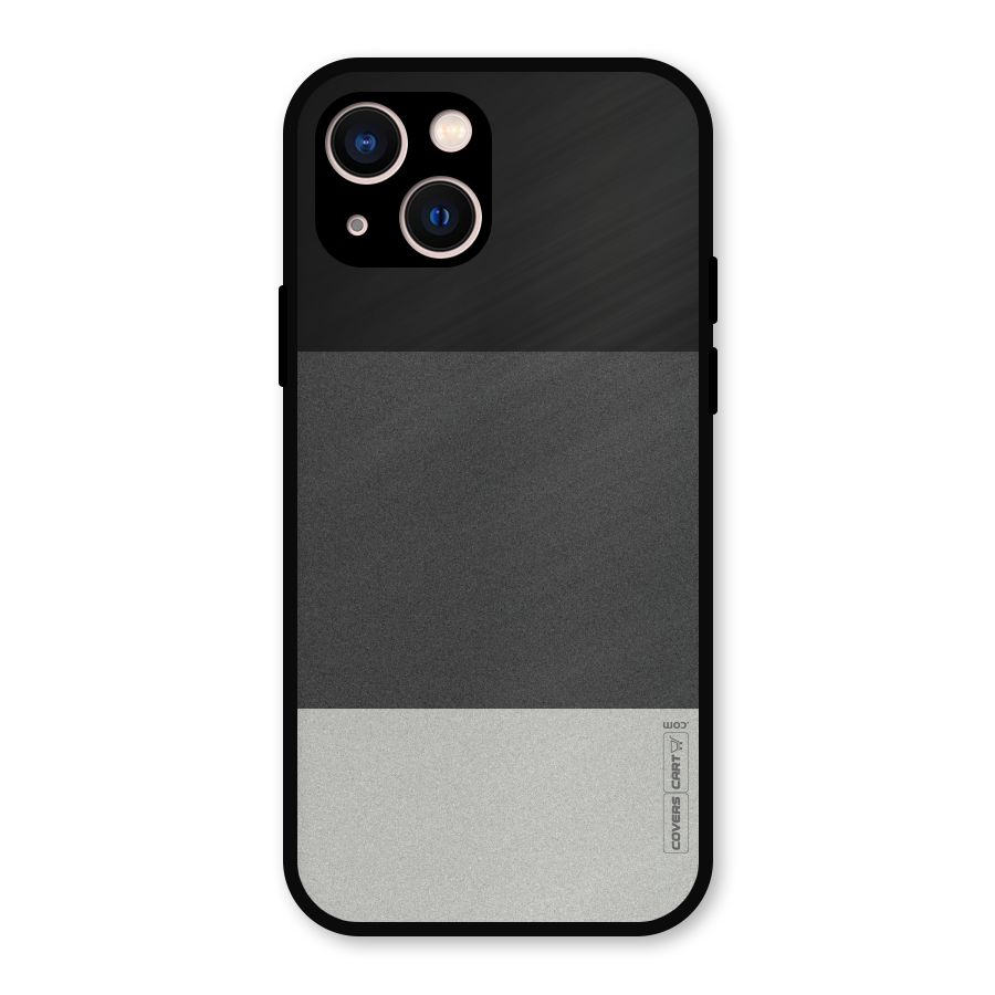 Pastel Black and Grey Metal Back Case for iPhone 13
