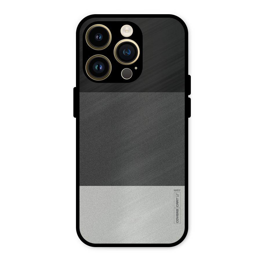 Pastel Black and Grey Metal Back Case for iPhone 14 Pro