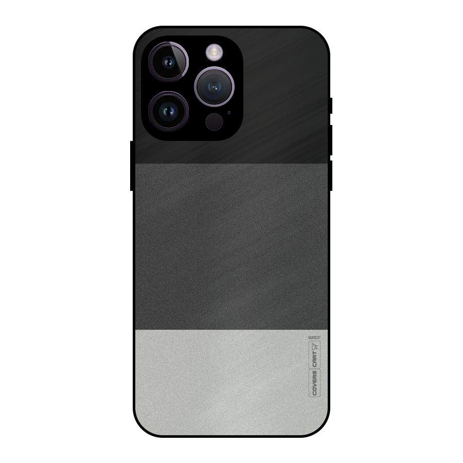 Pastel Black and Grey Metal Back Case for iPhone 14 Pro Max