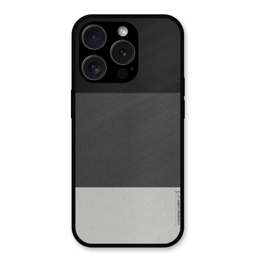 Pastel Black and Grey Metal Back Case for iPhone 15 Pro