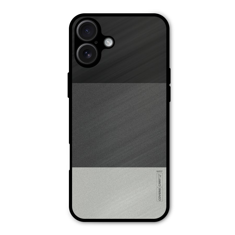 Pastel Black and Grey Metal Back Case for iPhone 16 Plus