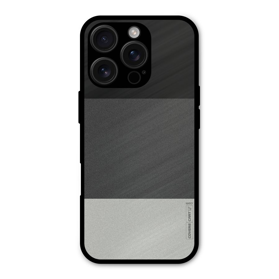 Pastel Black and Grey Metal Back Case for iPhone 16 Pro