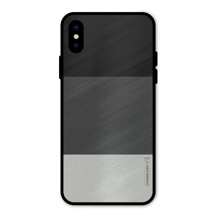 Pastel Black and Grey Metal Back Case for iPhone X