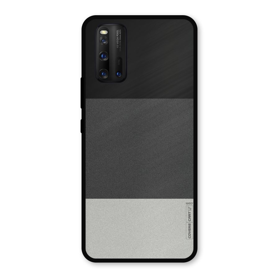 Pastel Black and Grey Metal Back Case for iQOO 3