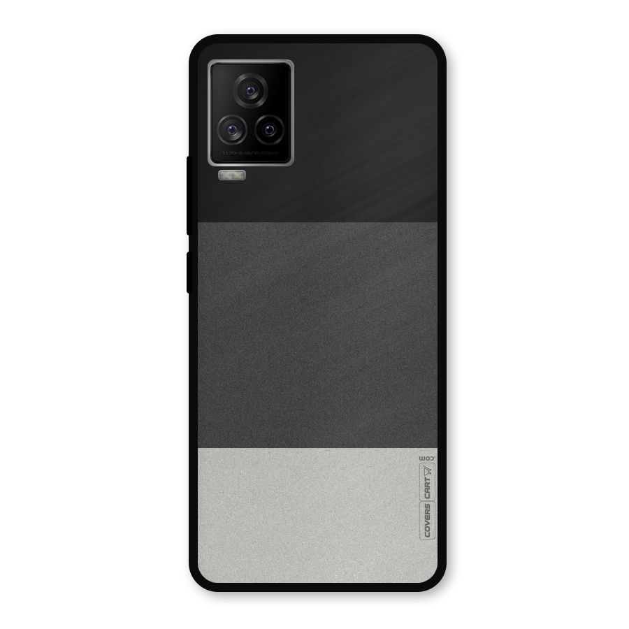 Pastel Black and Grey Metal Back Case for iQOO 7 Legend 5G