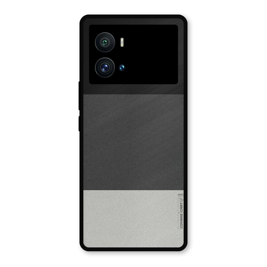 Pastel Black and Grey Metal Back Case for iQOO 9 Pro
