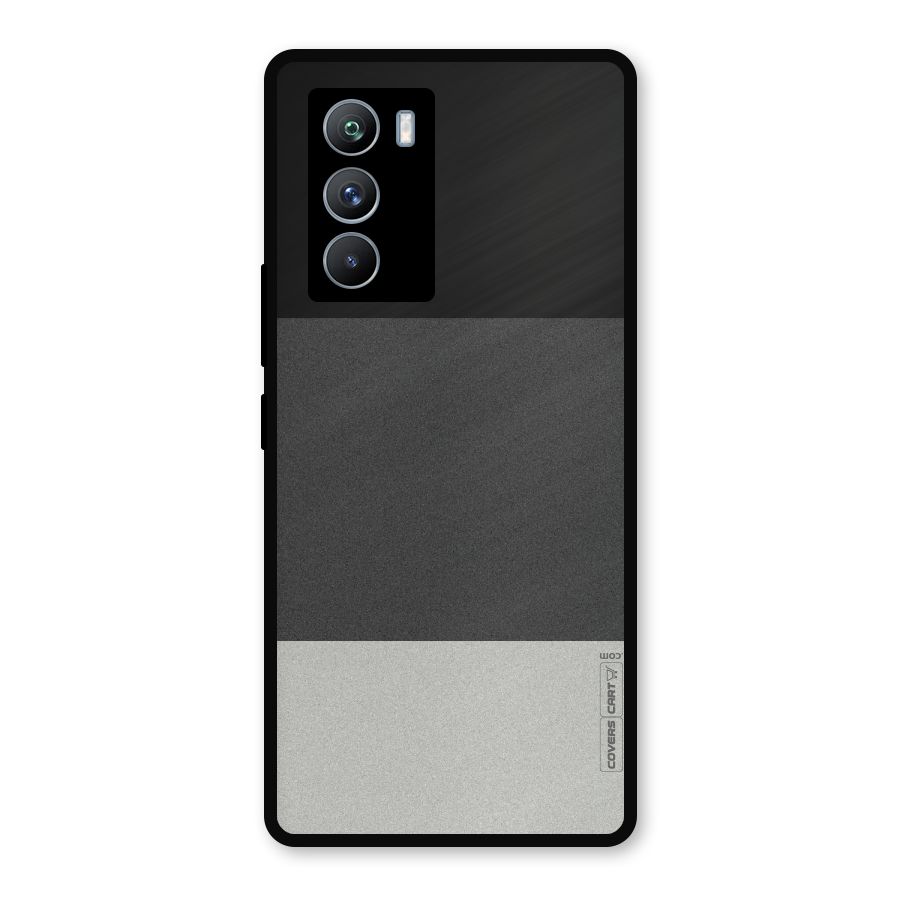 Pastel Black and Grey Metal Back Case for iQOO 9 SE