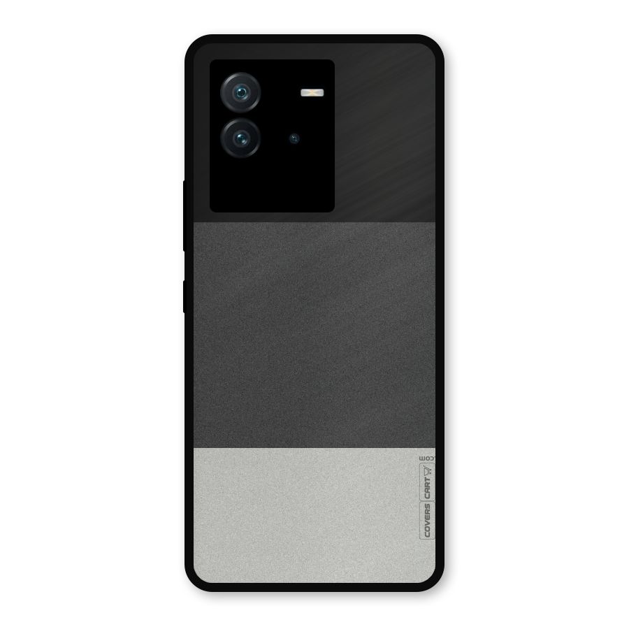 Pastel Black and Grey Metal Back Case for iQOO Neo 6 5G
