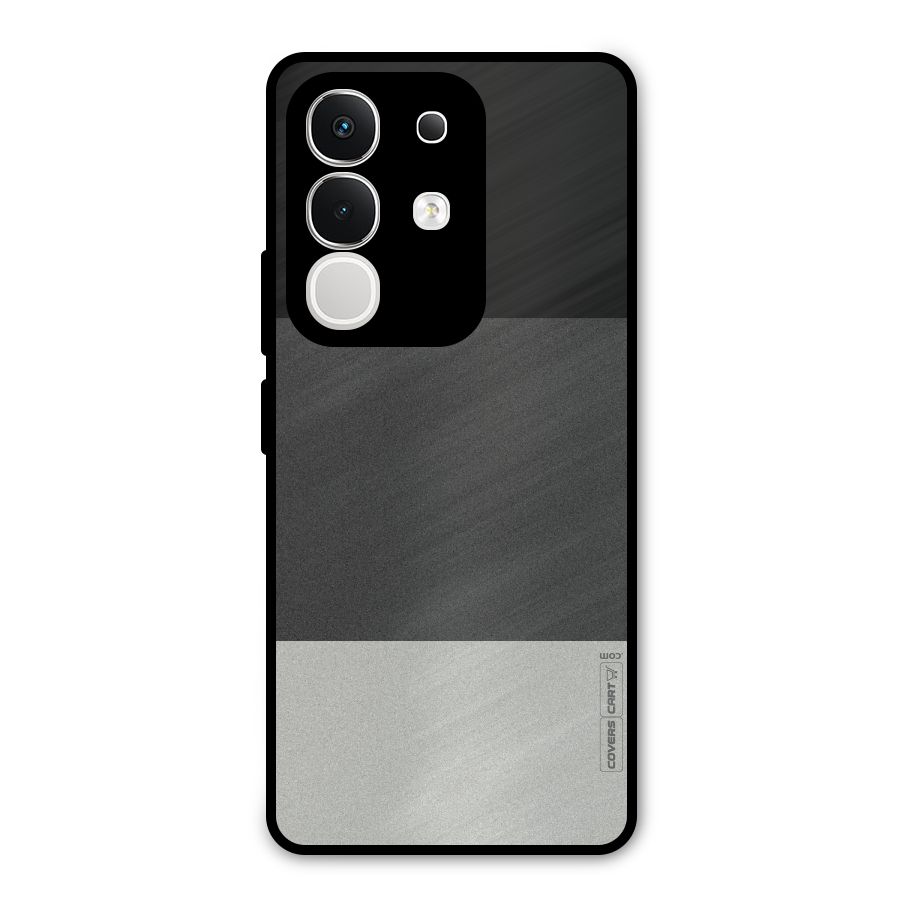 Pastel Black and Grey Metal Back Case for iQOO Z10x