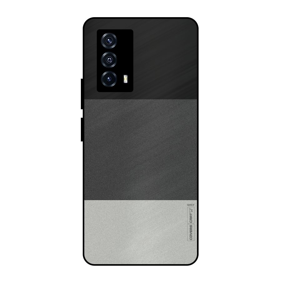 Pastel Black and Grey Metal Back Case for iQOO Z5