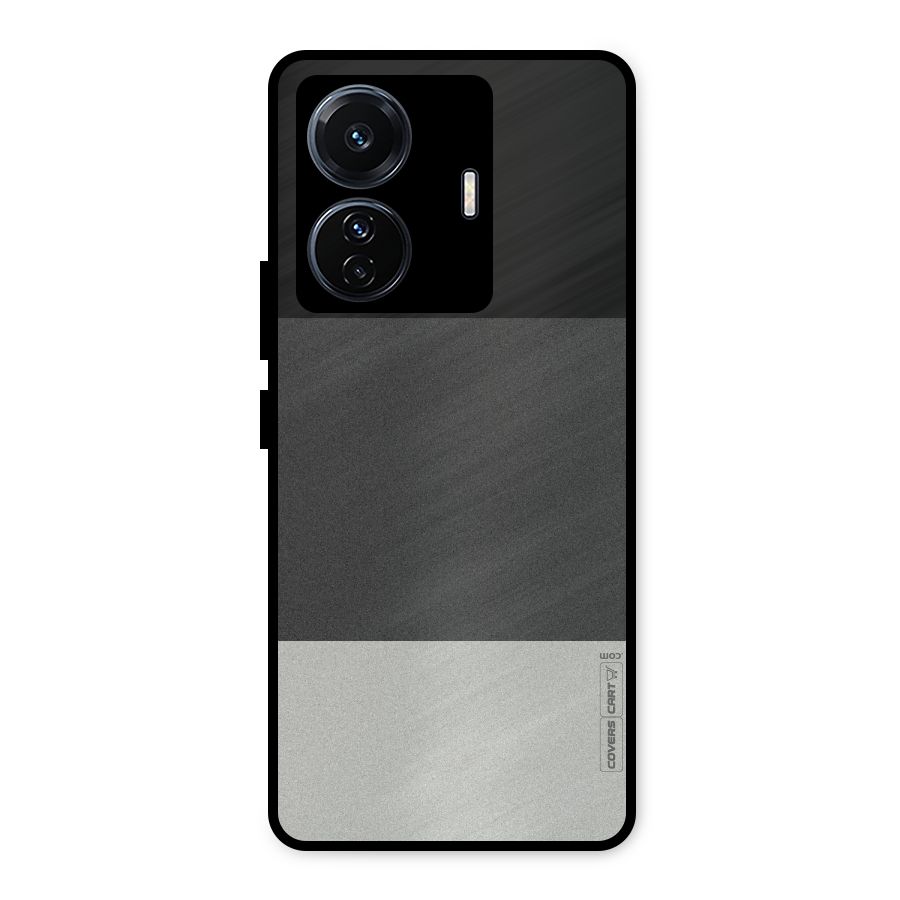 Pastel Black and Grey Metal Back Case for iQOO Z6
