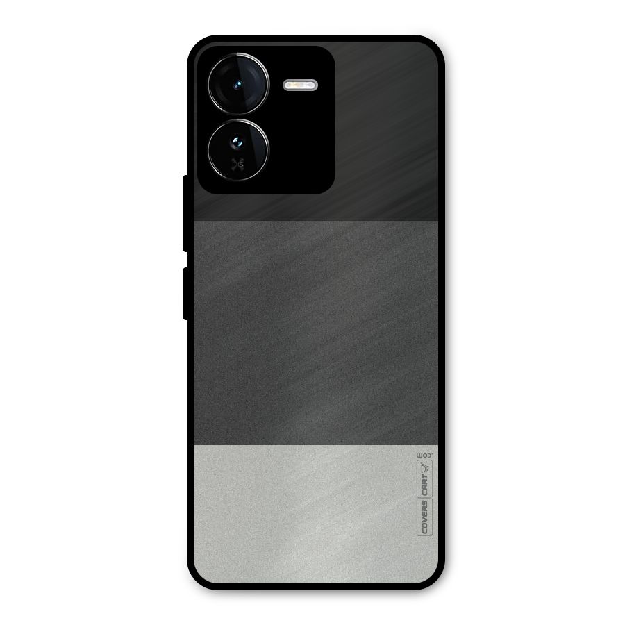 Pastel Black and Grey Metal Back Case for iQOO Z9