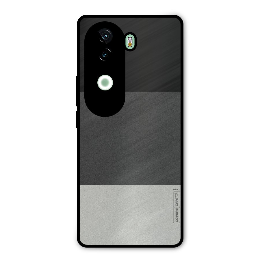 Pastel Black and Grey Metal Back Case for iQOO Z9s