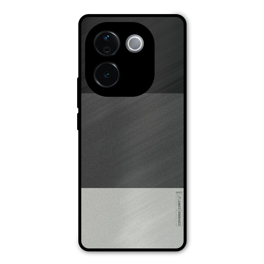 Pastel Black and Grey Metal Back Case for iQOO Z9s Pro