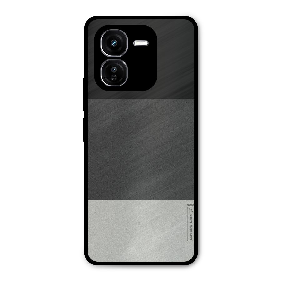 Pastel Black and Grey Metal Back Case for iQOO Z9x
