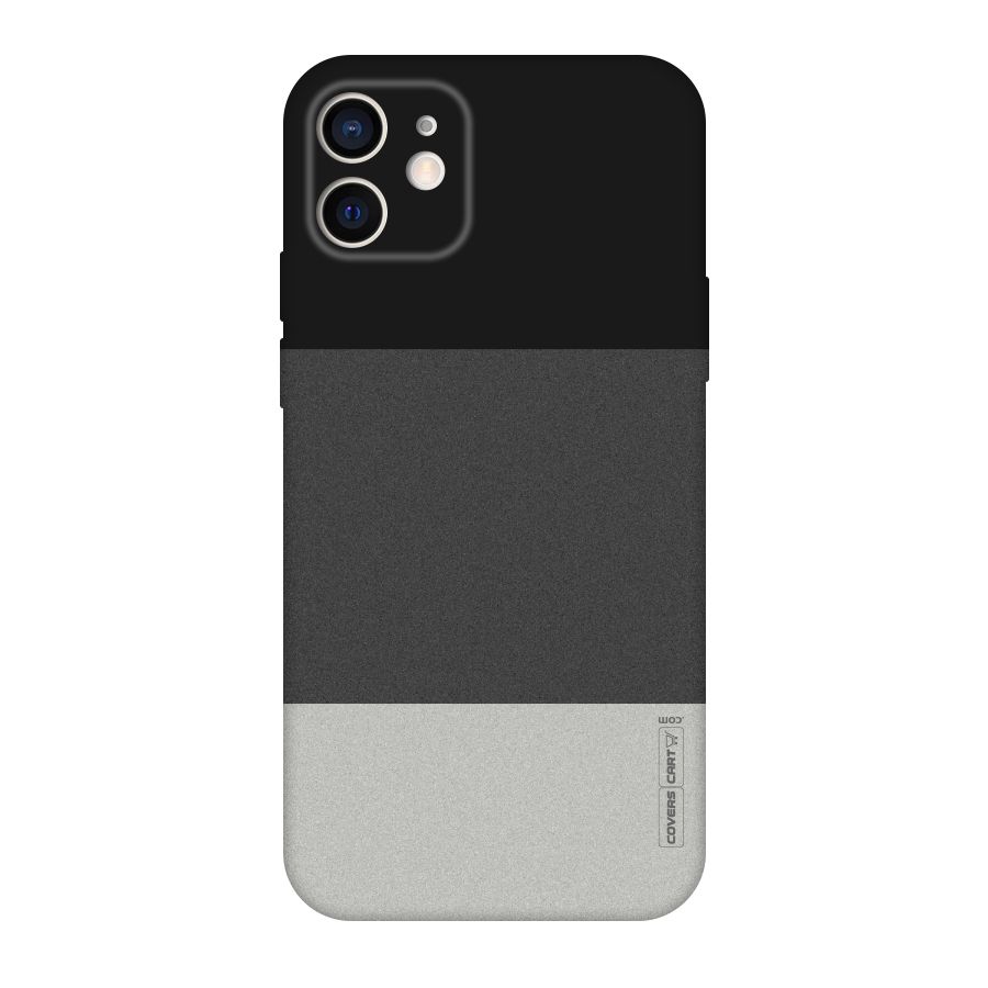 Pastel Black and Grey Original Polycarbonate Back Case for iPhone 12