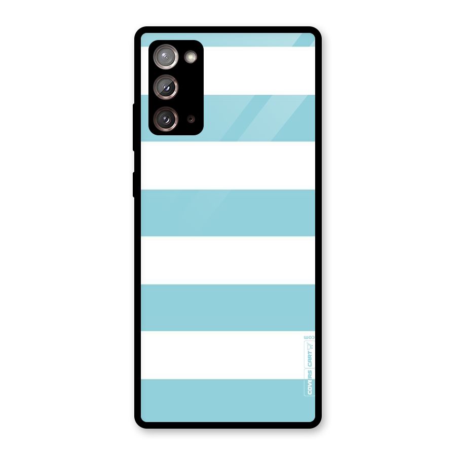 Pastel Blue White Stripes Glass Back Case for Galaxy Note 20