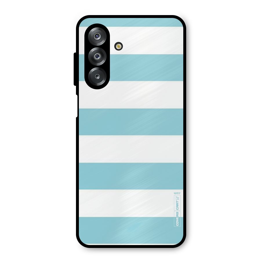 Pastel Blue White Stripes Metal Back Case for Galaxy A26