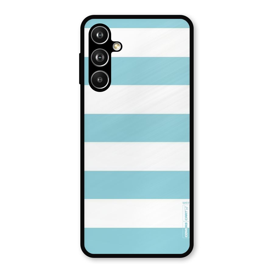 Pastel Blue White Stripes Metal Back Case for Galaxy F54