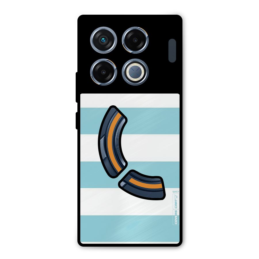 Pastel Blue White Stripes Metal Back Case for Infinix GT 20 Pro